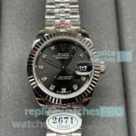 Clean Factory Replica Rolex Datejust Fluted Bezel Ladies 28MM Black Dial And Diamond Watch